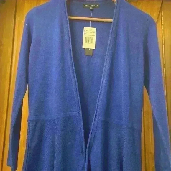 Nappa Valley women’s cardigan, sweater-sapphire-petite, medium - Picture 3 of 4